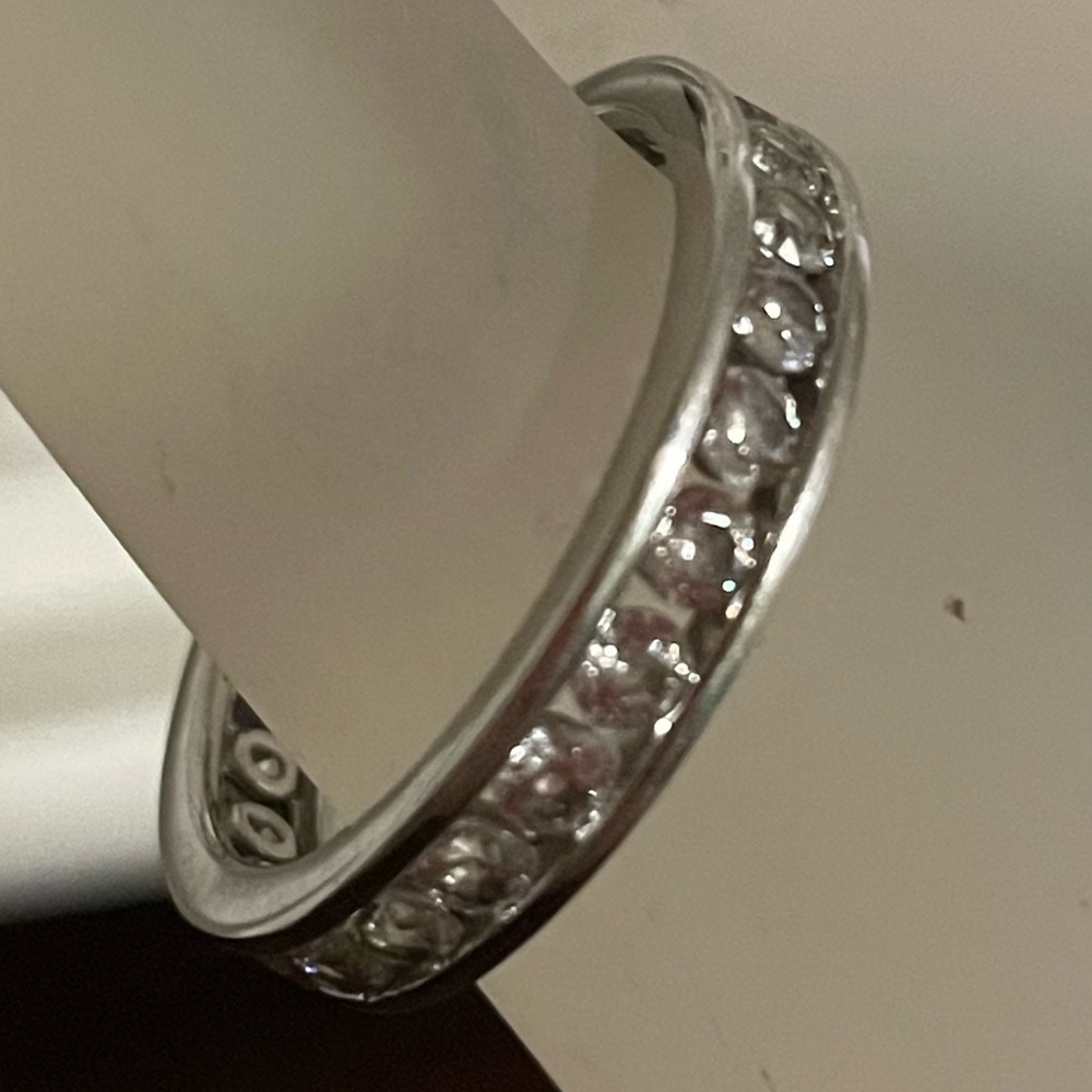 Diamonique Sterling Silver Eternity Band Size 8